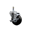 Service Caster 3.5'' Hard Rubber Wheel Swivel 7/16'' Grip Ring Stem Caster with Brake SCC-GR20S3514-HRS-TLB-716138